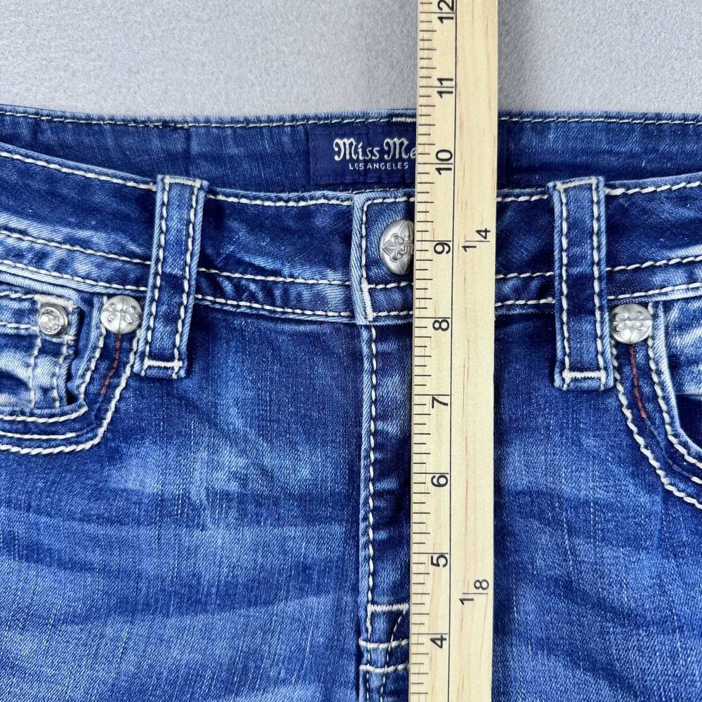 Miss Me Mid-Rise Bootcut Jeans 28x32 Cowgirl Distressed Fade Skull Western Rodeo - Picture 5 of 10